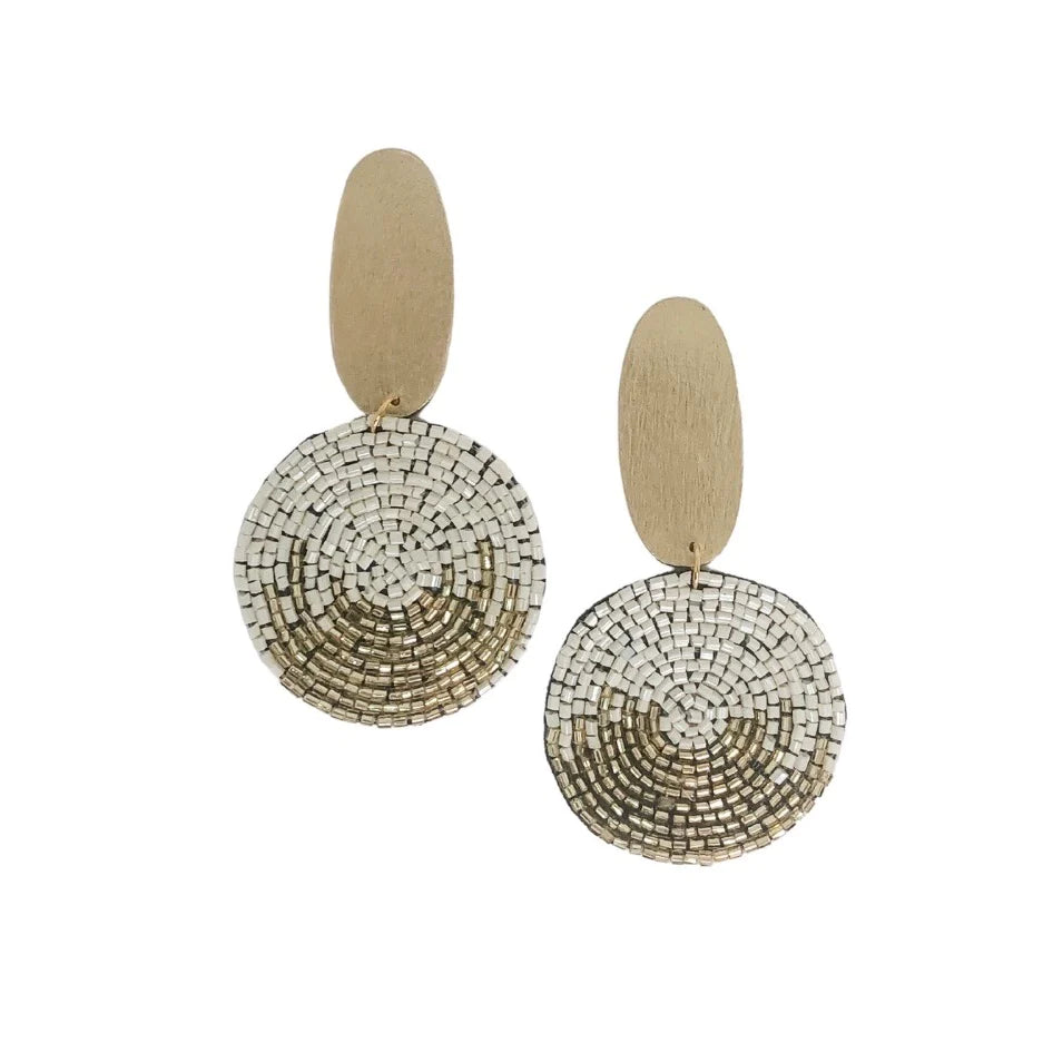 Kelly Earrings - White/Gold