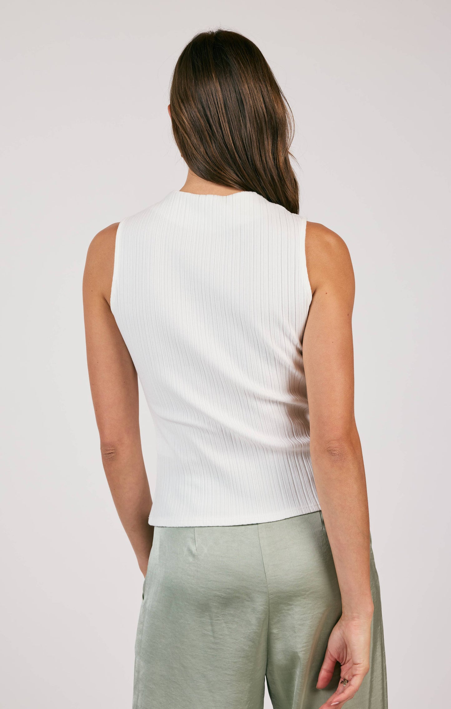 Take A Walk Mockneck Tank - Off White