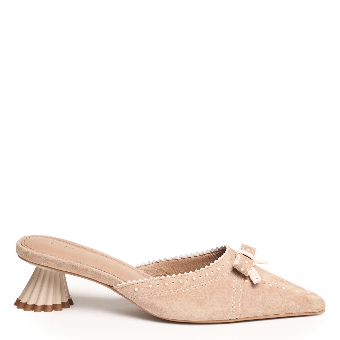 Merry Mule Kitten Heel Shoe - Taupe