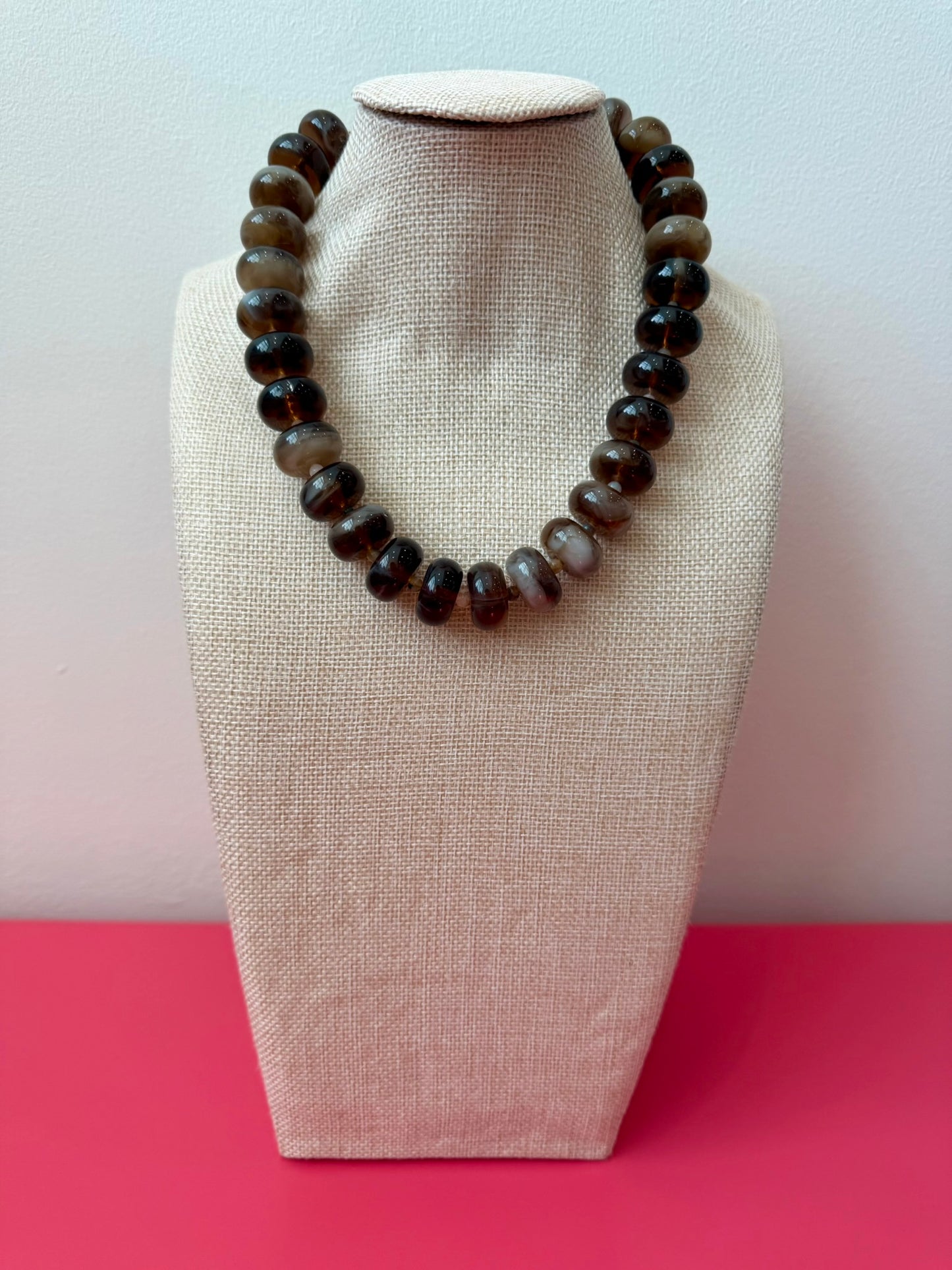 Lois Necklace - Marbled Brown