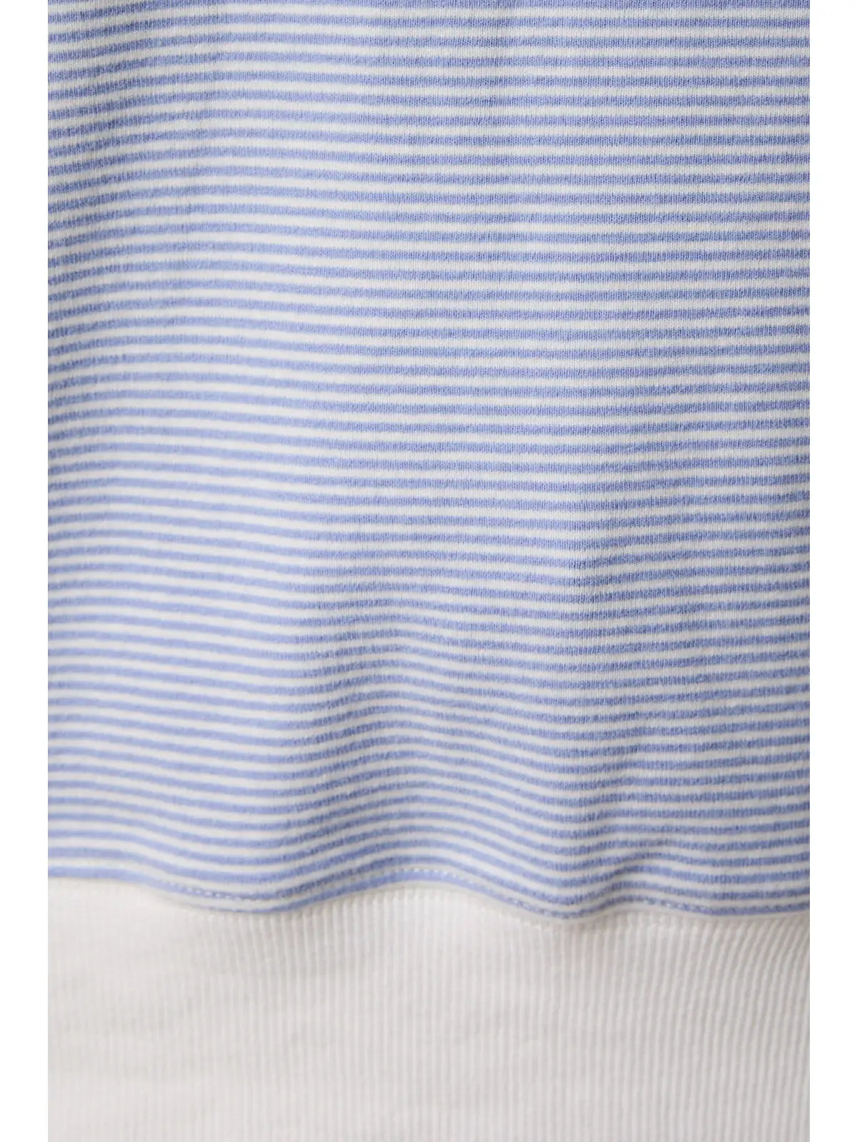 Mock Neck Stripe Sweatshirt Top - Light Blue/Cream