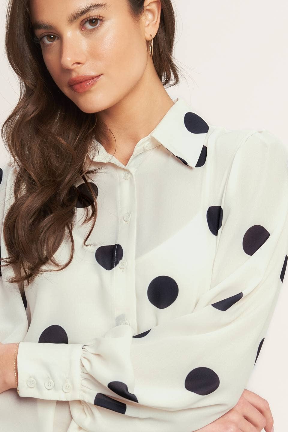Polka Dot Top - Ivory/Black