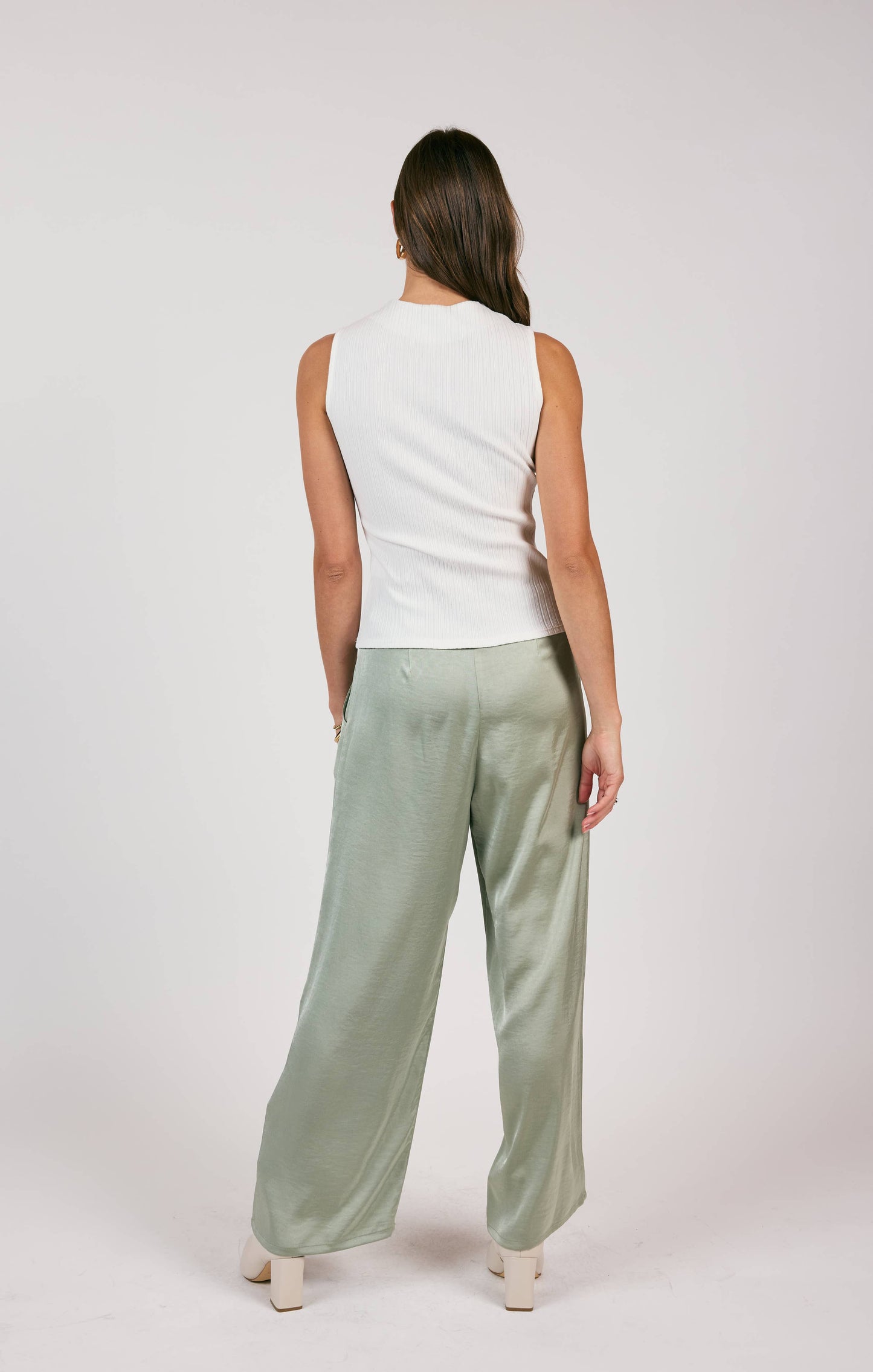 Take A Walk Mockneck Tank - Off White