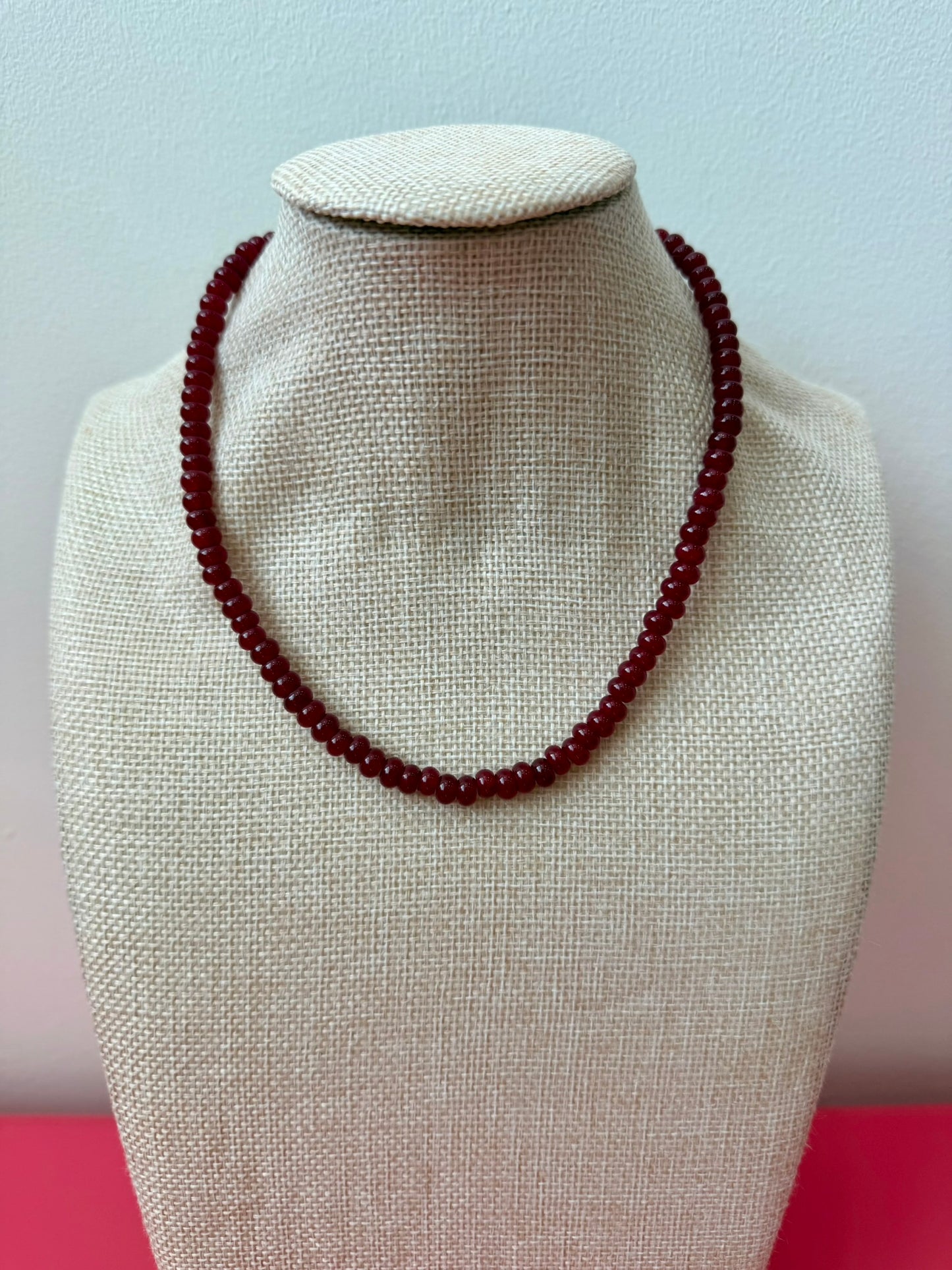 Gemma Necklace - Dark Red