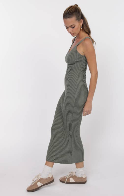 Gabi Sweater Top and Dress Set - Sage