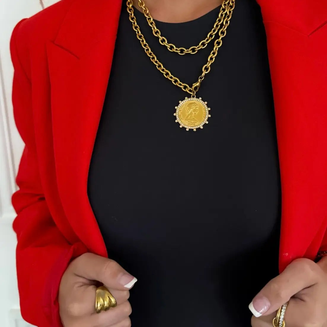 XL Coin Necklace - Gold