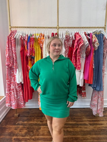 Spanx AirEssentials Half Zip Sweatshirt - Field Green