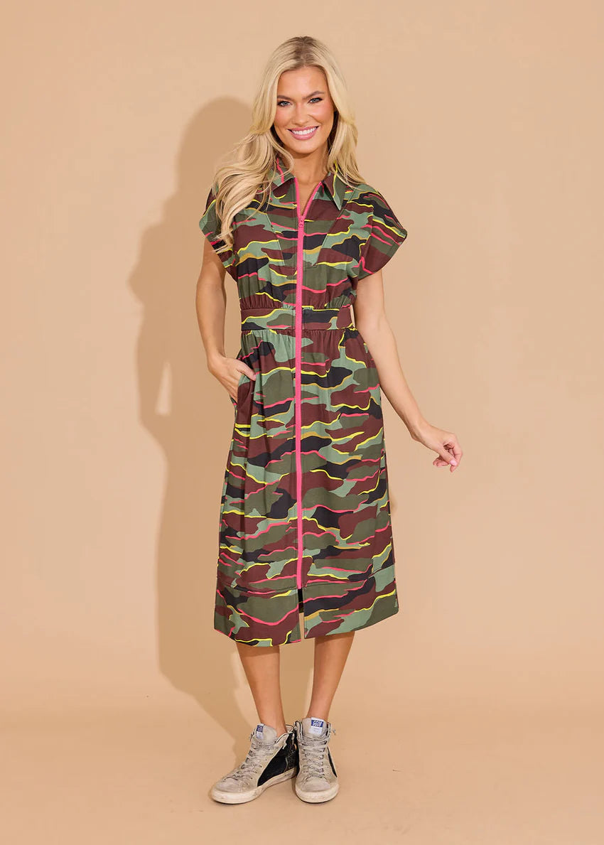 Belle Dress - Neon Camo