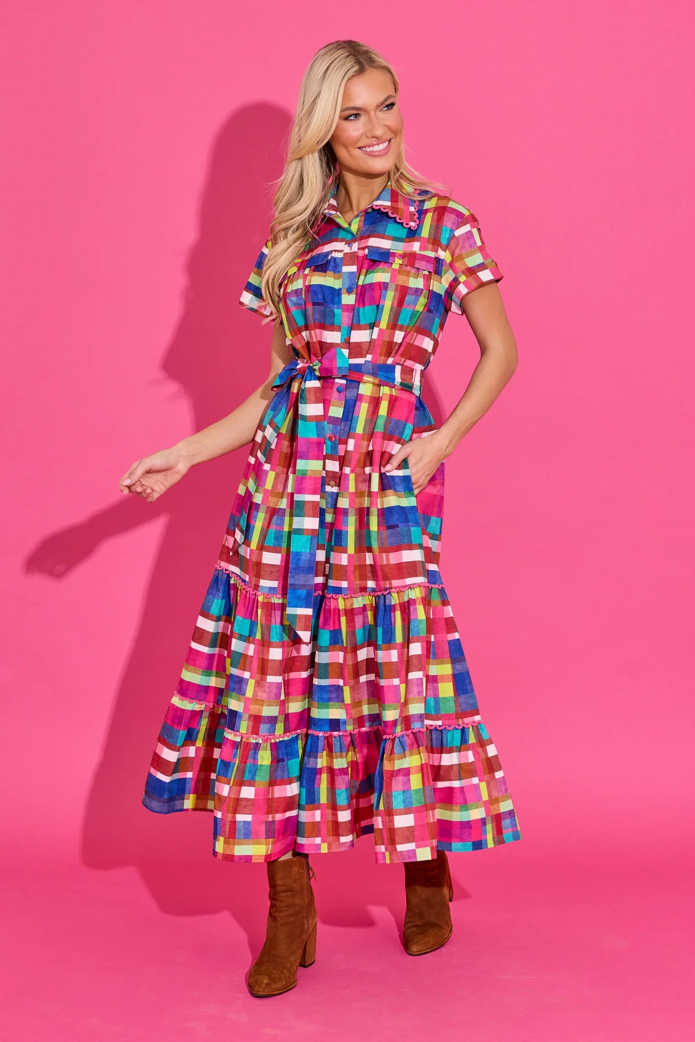 Rachel Dress - Circus Plaid
