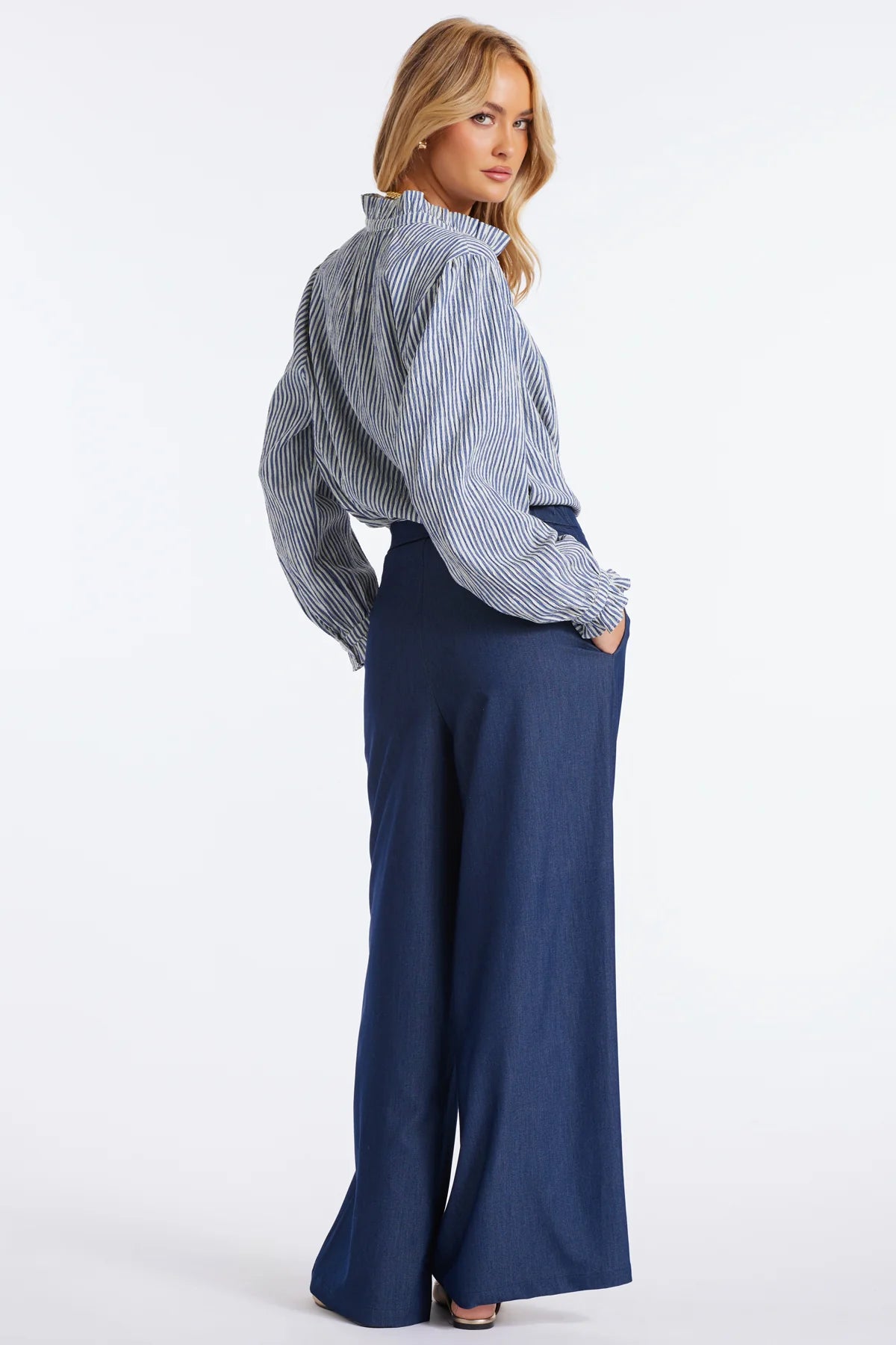 Somerset Blouse - Blue Stripe
