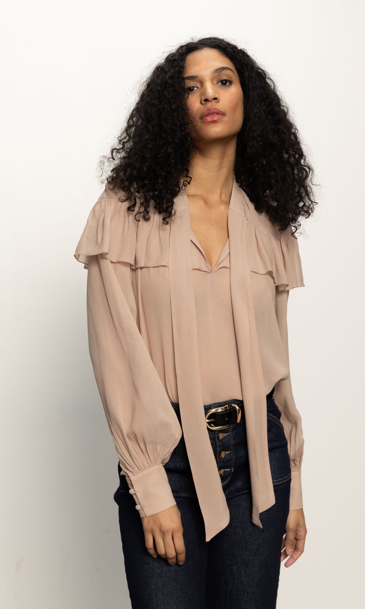 FADE INTO YOU RUFFLE BLOUSE