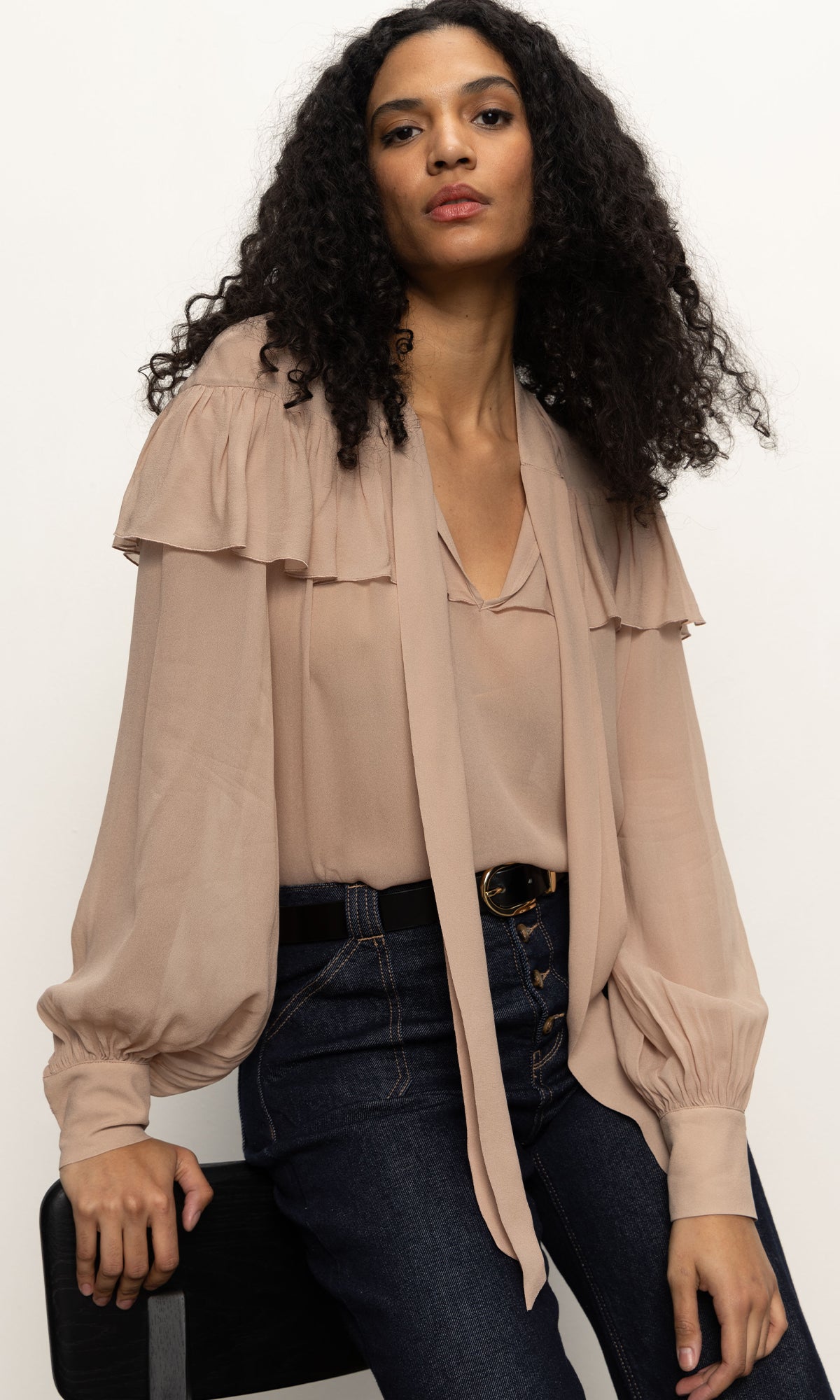FADE INTO YOU RUFFLE BLOUSE