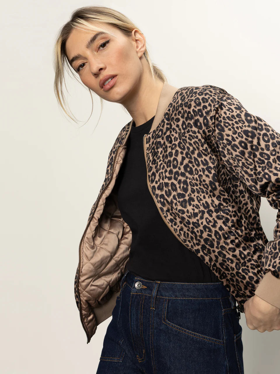 Monroe Sateen Bomber Jacket - French Kitty