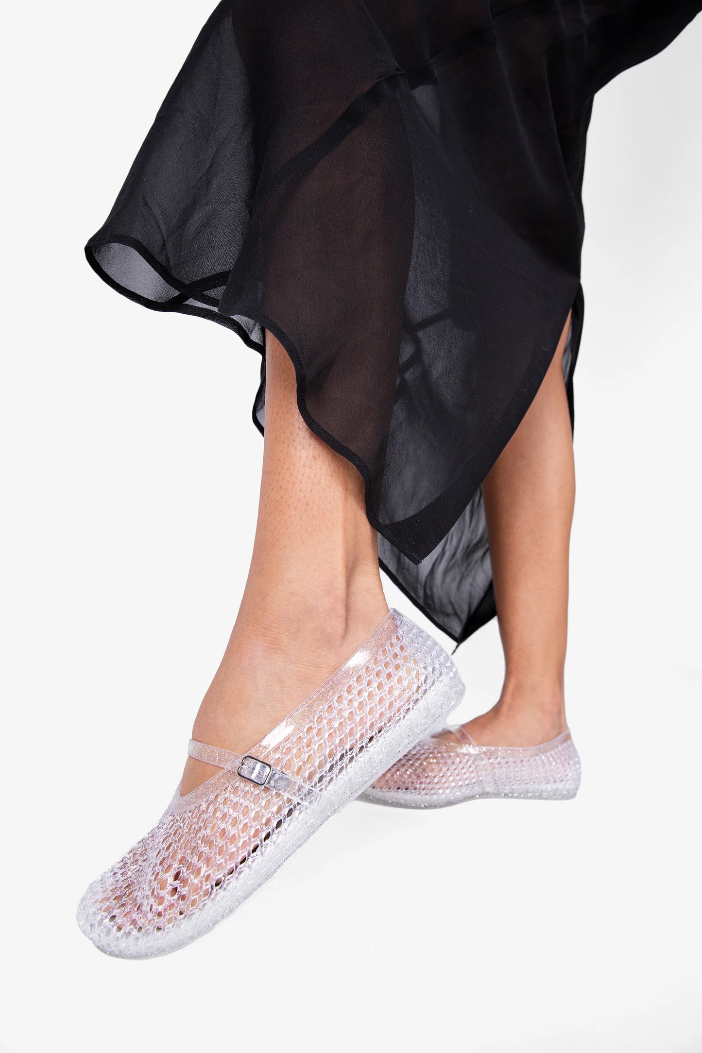 Classy Jelly Mary Jane Flat - Crystal