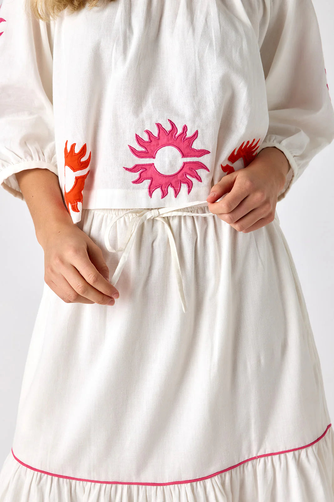 Jessie Skirt - Coconut with Applique