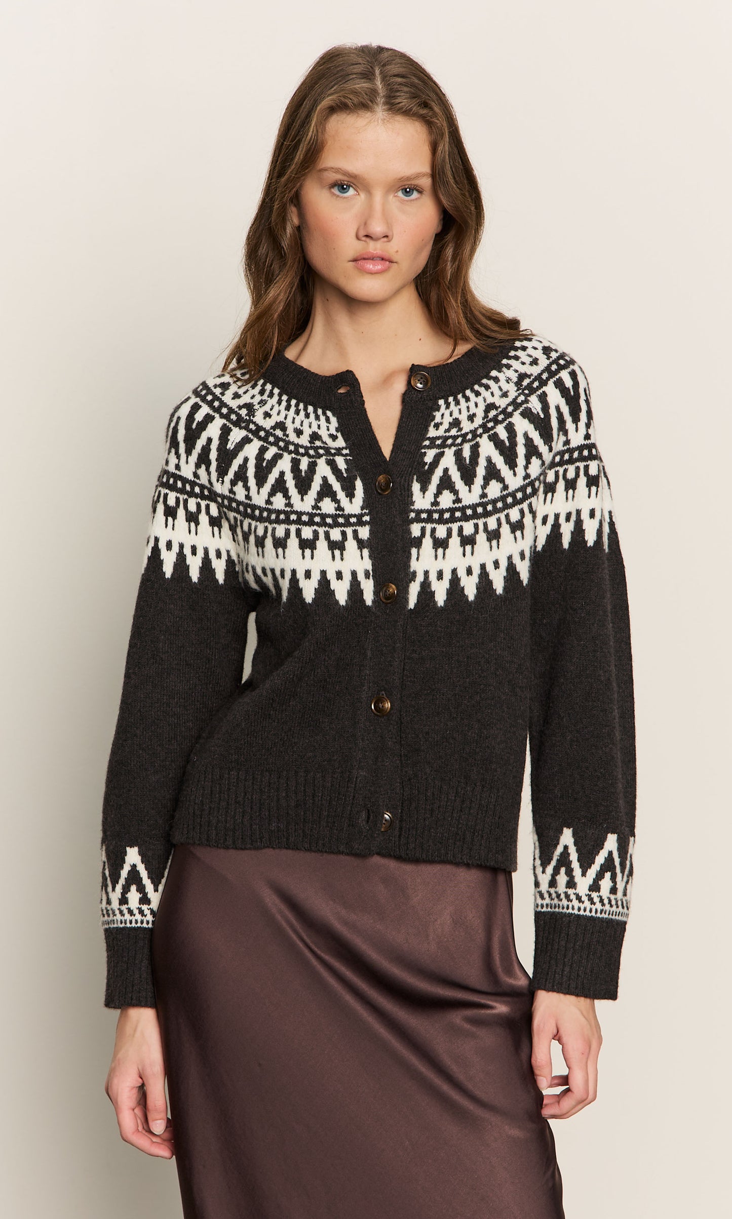 FAIRISLE CREWNECK CARDI