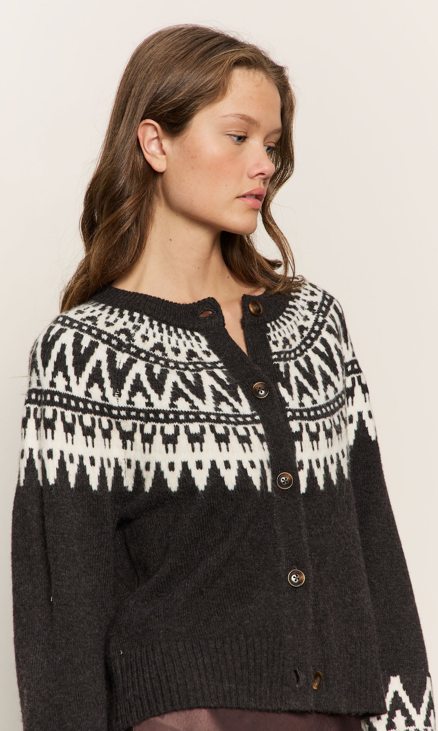 FAIRISLE CREWNECK CARDI