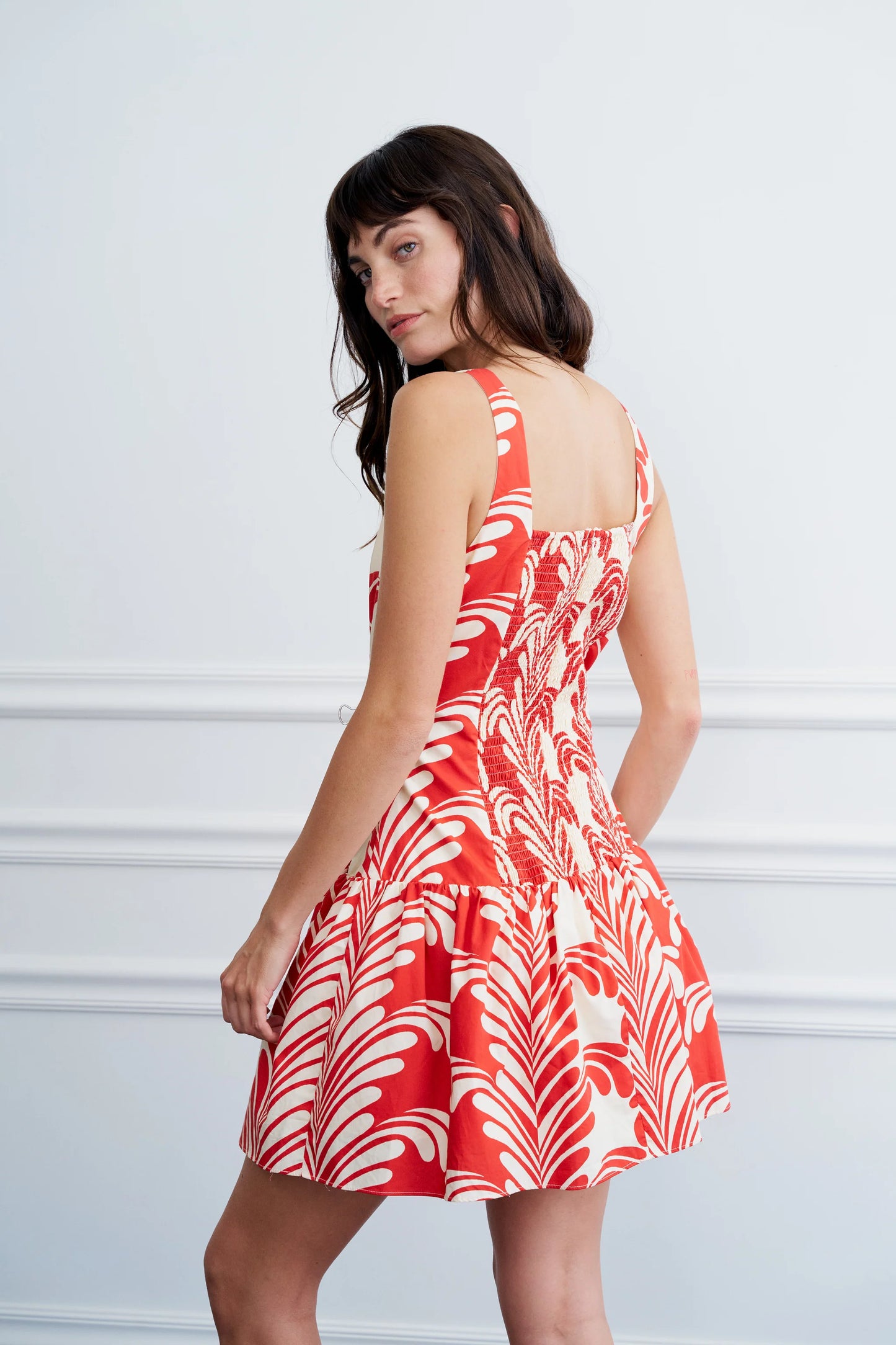 Sade Sleeveless Flare Mini Dress - Red