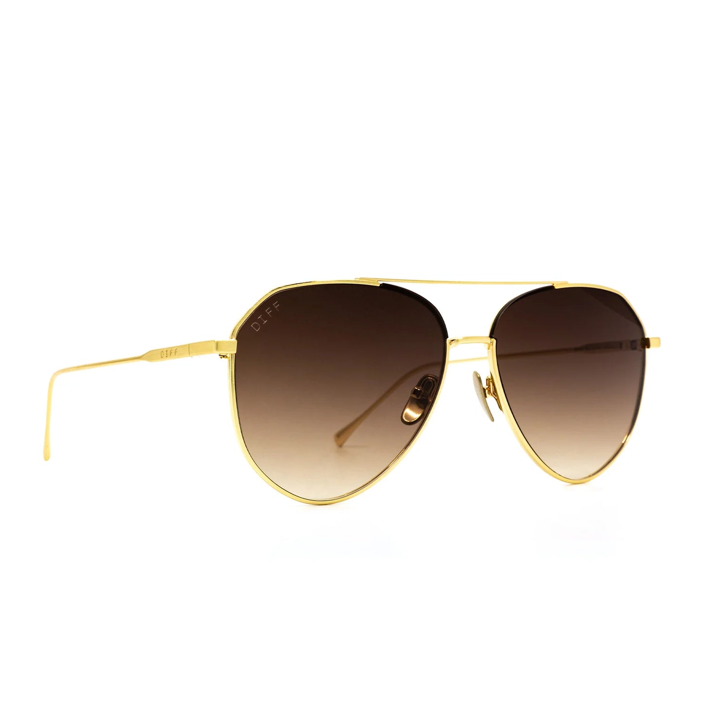 DIFF Eyewear - Dash - Brushed Gold Coffee Gradient Sunglasses