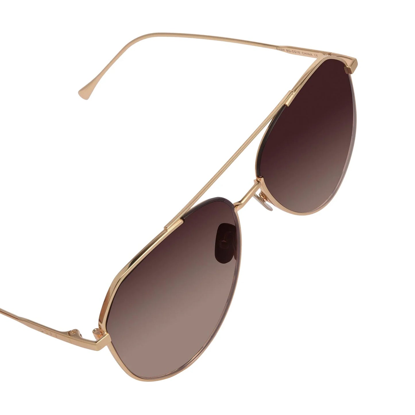 DIFF Eyewear - Dash - Brushed Gold Coffee Gradient Sunglasses