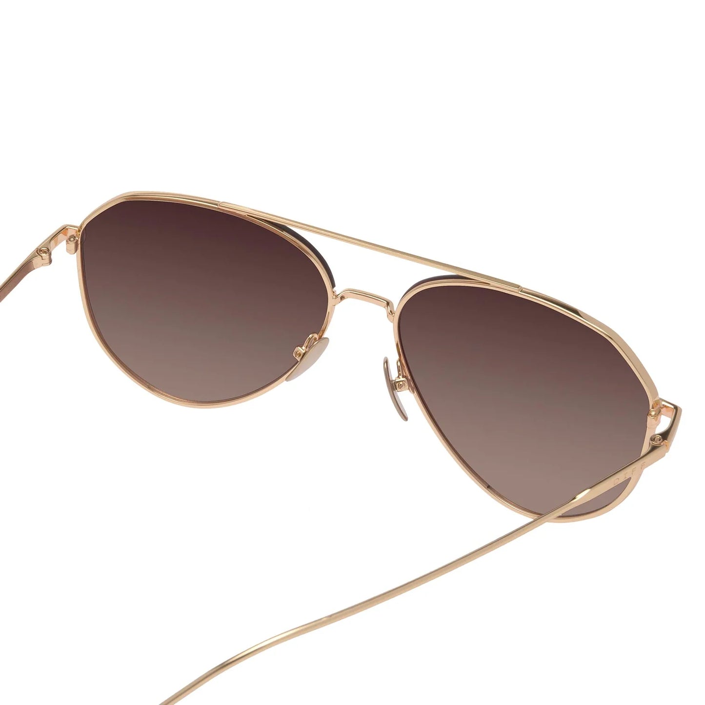 DIFF Eyewear - Dash - Brushed Gold Coffee Gradient Sunglasses