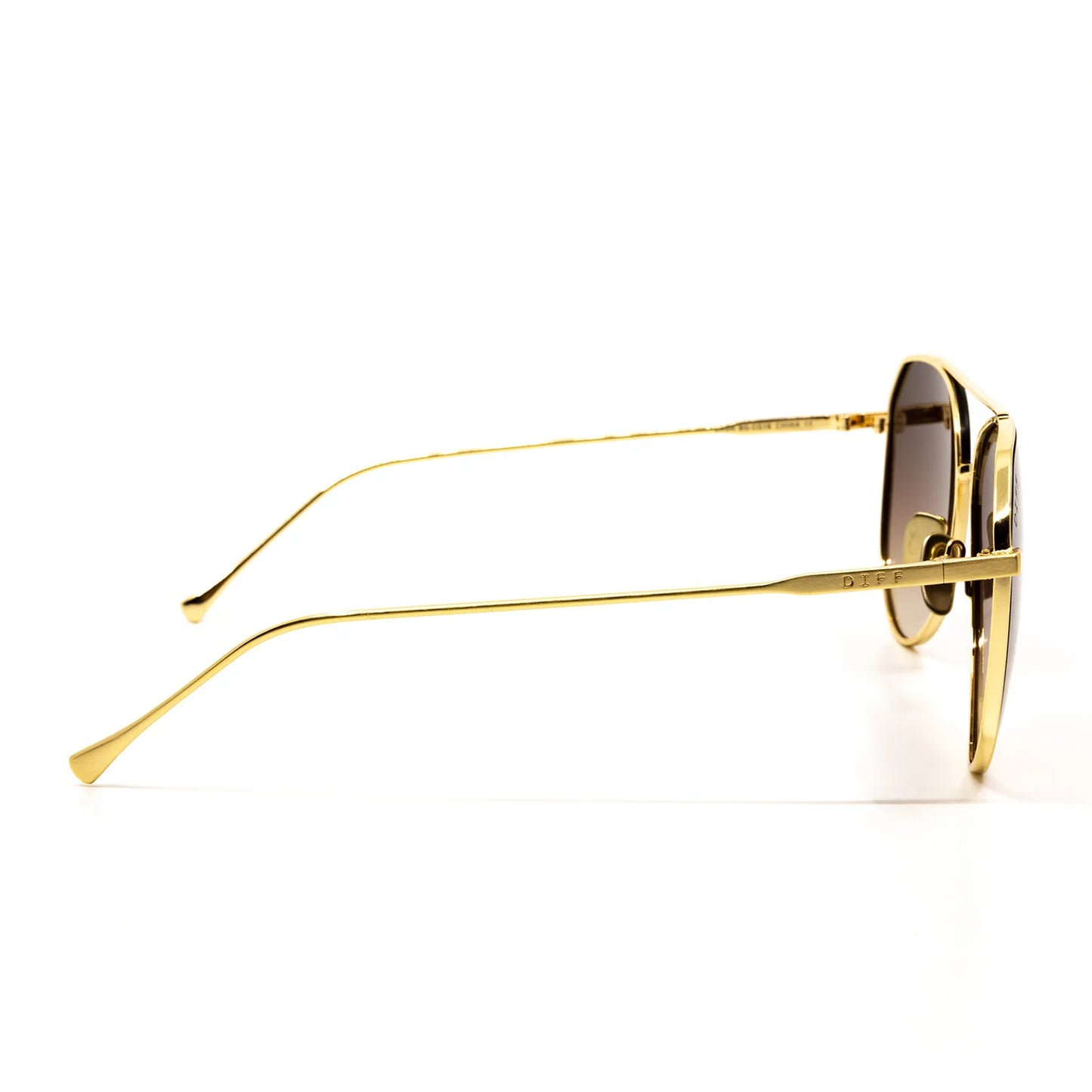 DIFF Eyewear - Dash - Brushed Gold Coffee Gradient Sunglasses