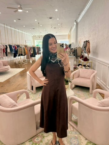 Liana Dress - Maroon Suede