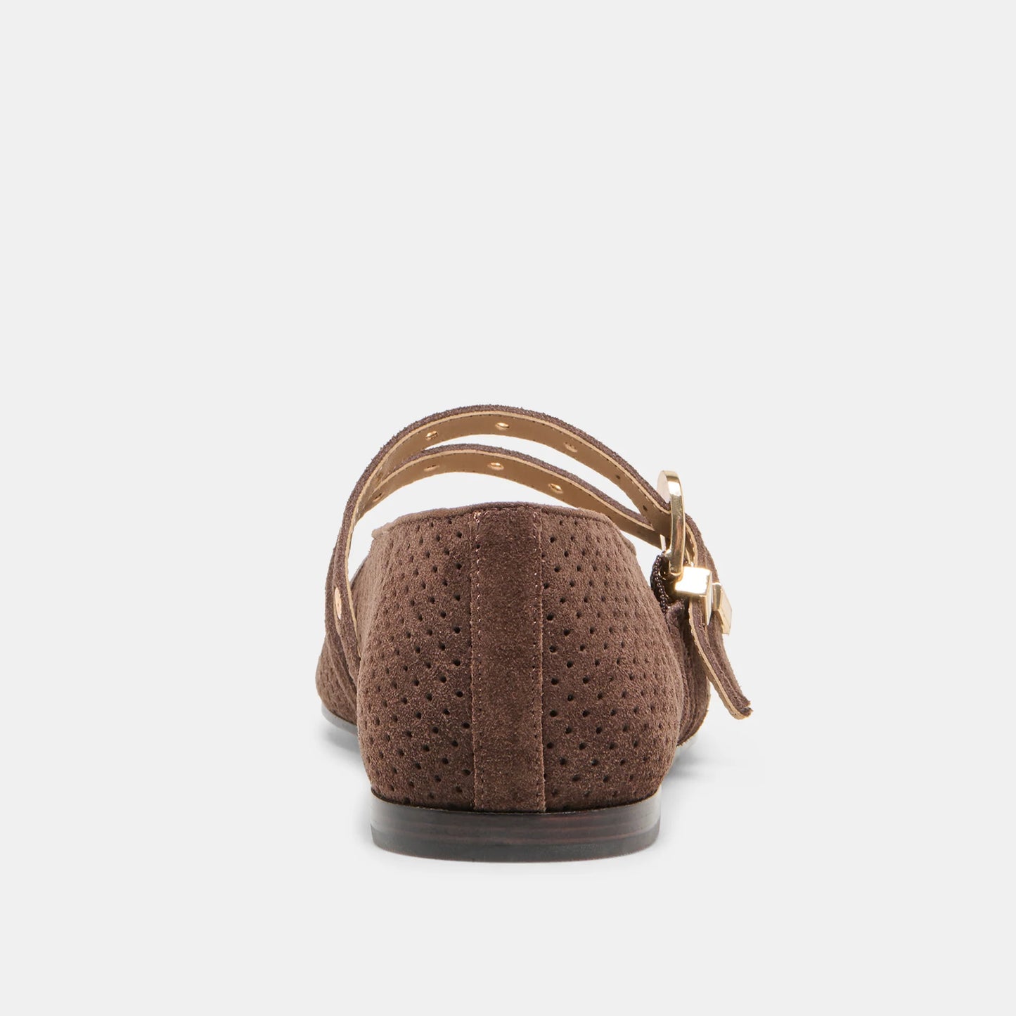 Dolce Vita Baylee Ballet Flats- Dark Brown Perforated Suede
