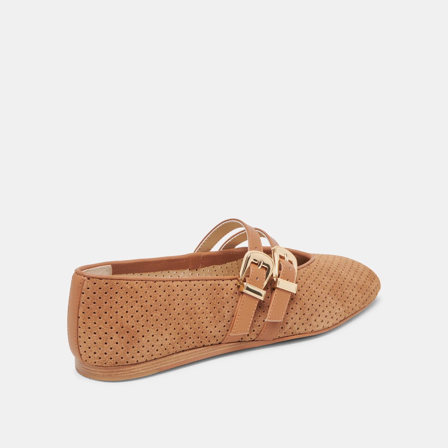 Dolce Vita Baylee Ballet Flats- Pecan Perforated Suede
