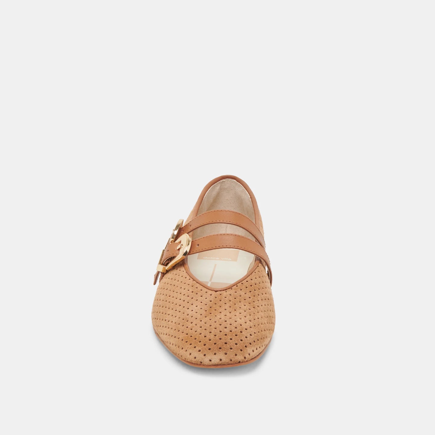 Dolce Vita Baylee Ballet Flats- Pecan Perforated Suede