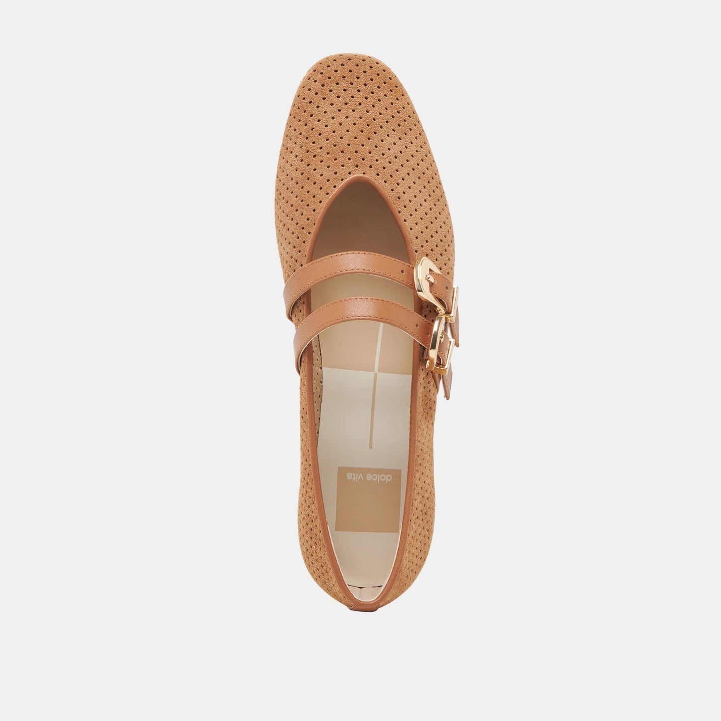 Dolce Vita Baylee Ballet Flats- Pecan Perforated Suede