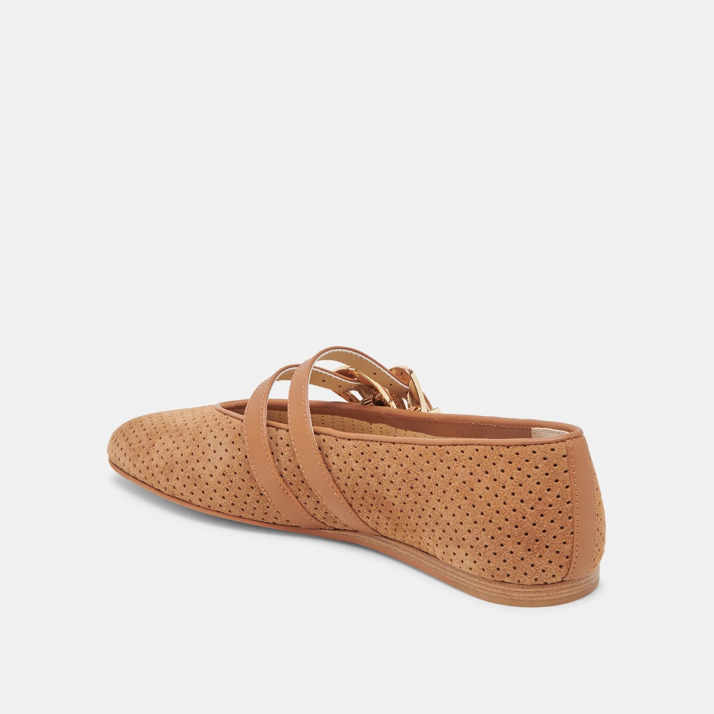 Dolce Vita Baylee Ballet Flats- Pecan Perforated Suede