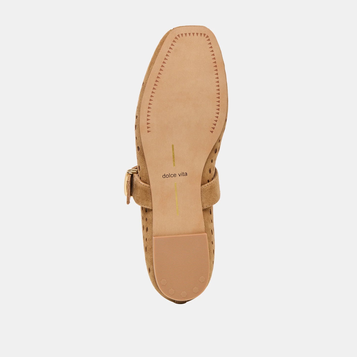 Mikel Ballet Flat Shoe - Light Brown Perforated Suede