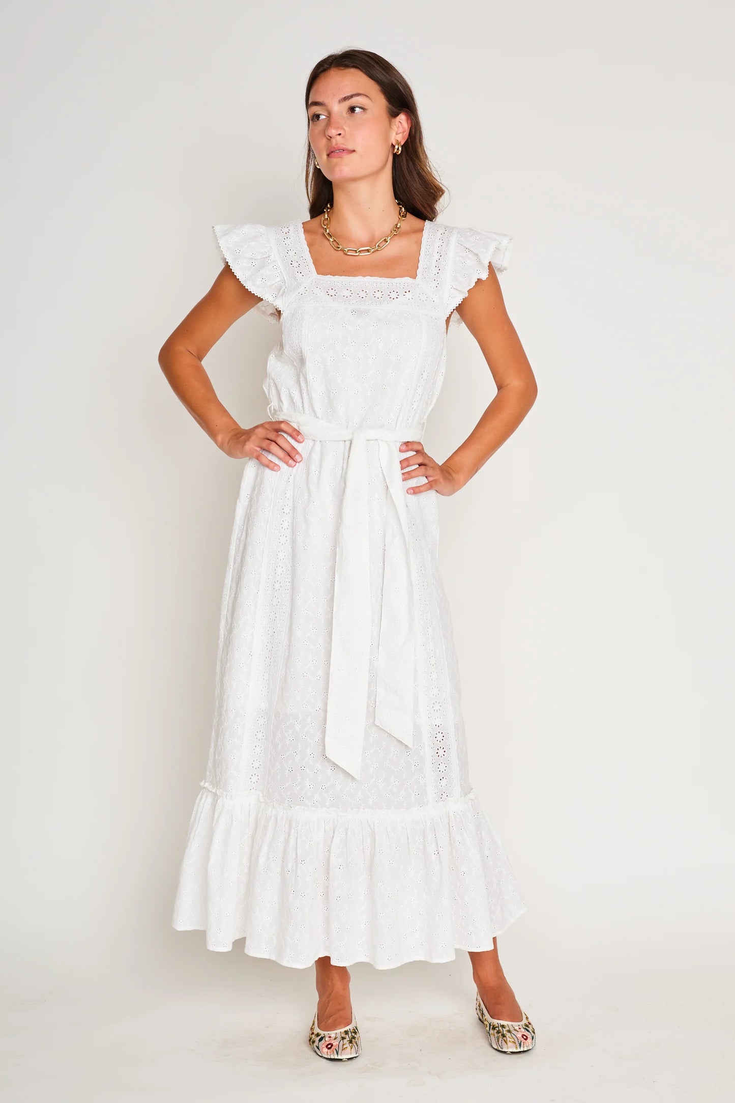 Stormi Dress - White Eyelet