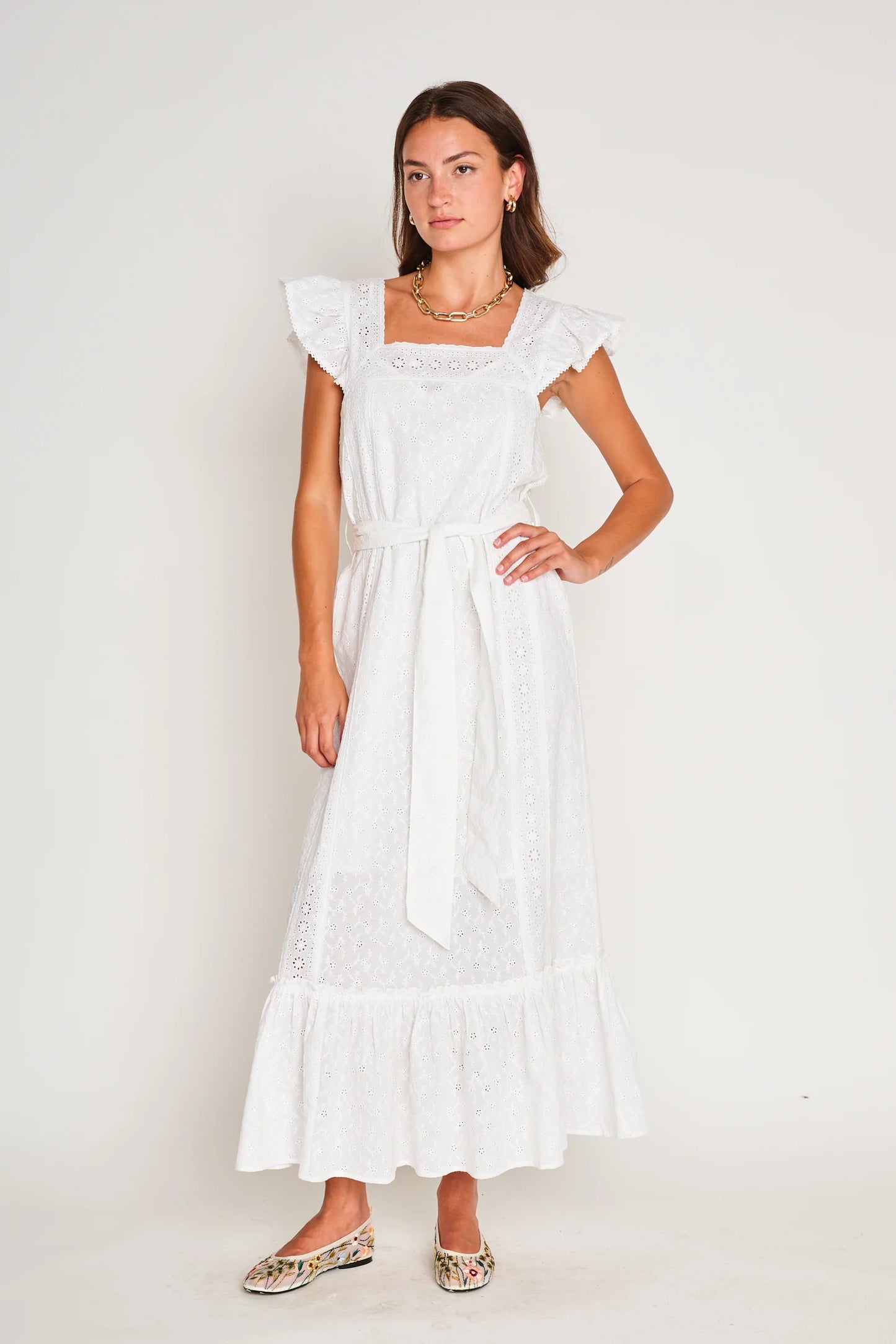 Stormi Dress - White Eyelet