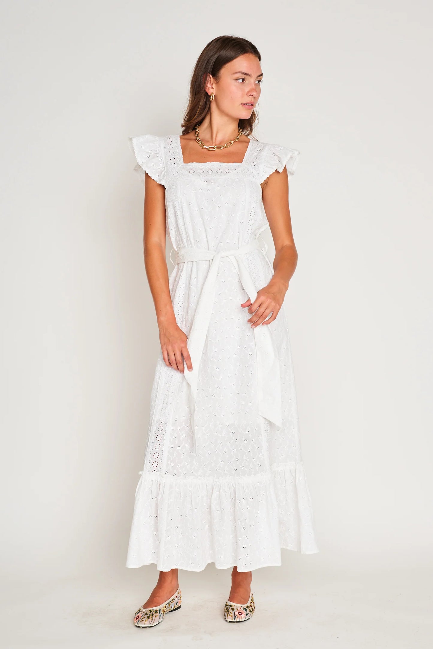 Stormi Dress - White Eyelet