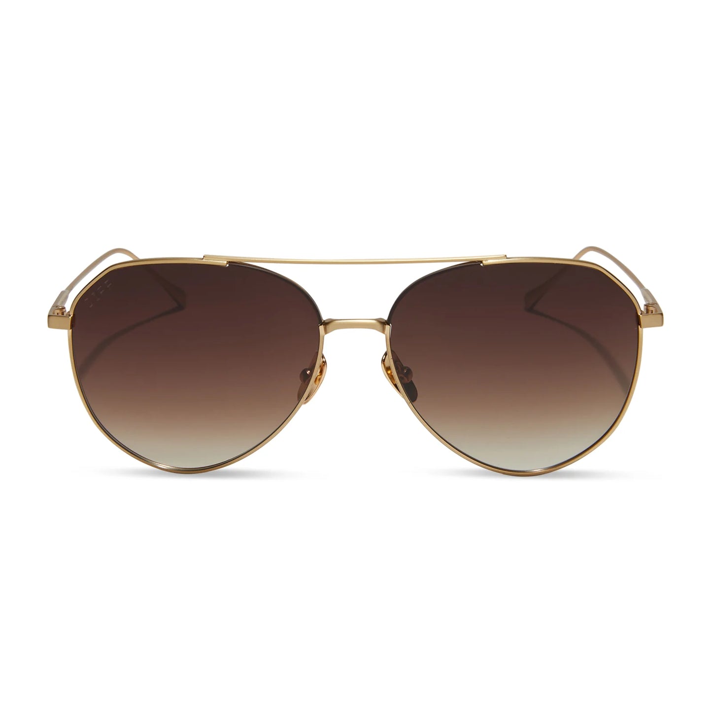 DIFF Eyewear - Dash - Brushed Gold Coffee Gradient Sunglasses
