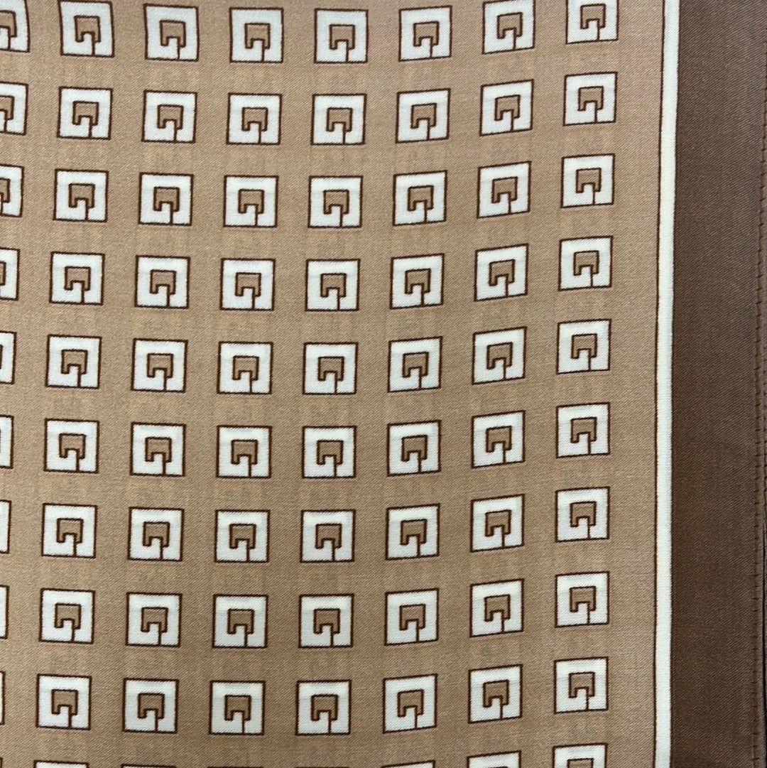 Geometric Pattern Scarf - Camel