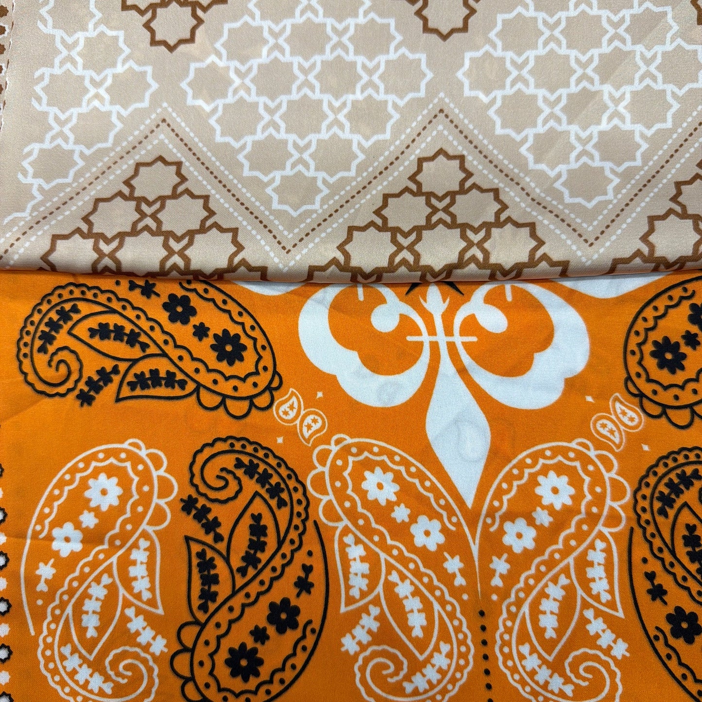 Paisley Inspired Pattern Scarf - Navy