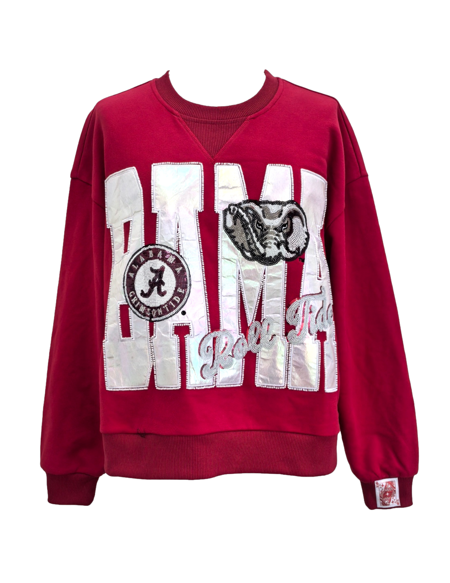 Queen of Sparkles Licensed Alabama Metallic Word With Icons Sweatshirt