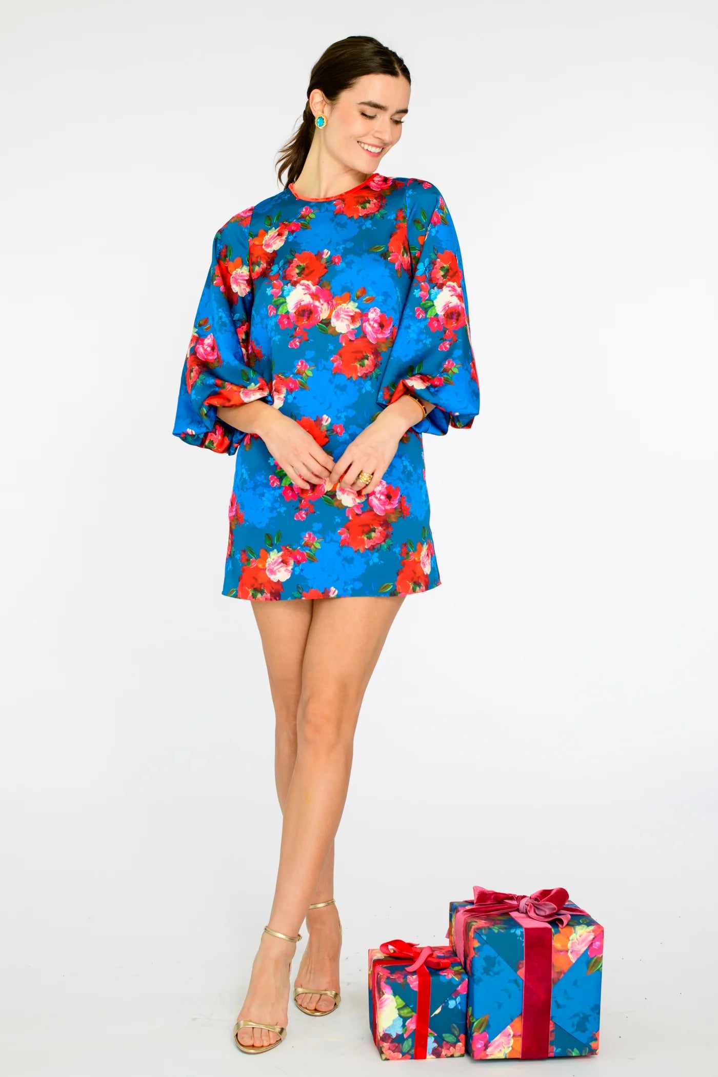 London Dress - Holiday Chintz Teal