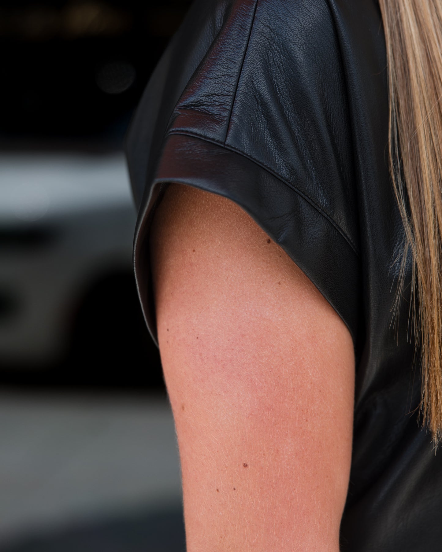 Poppy Pullover Top - Black Vegan Leather