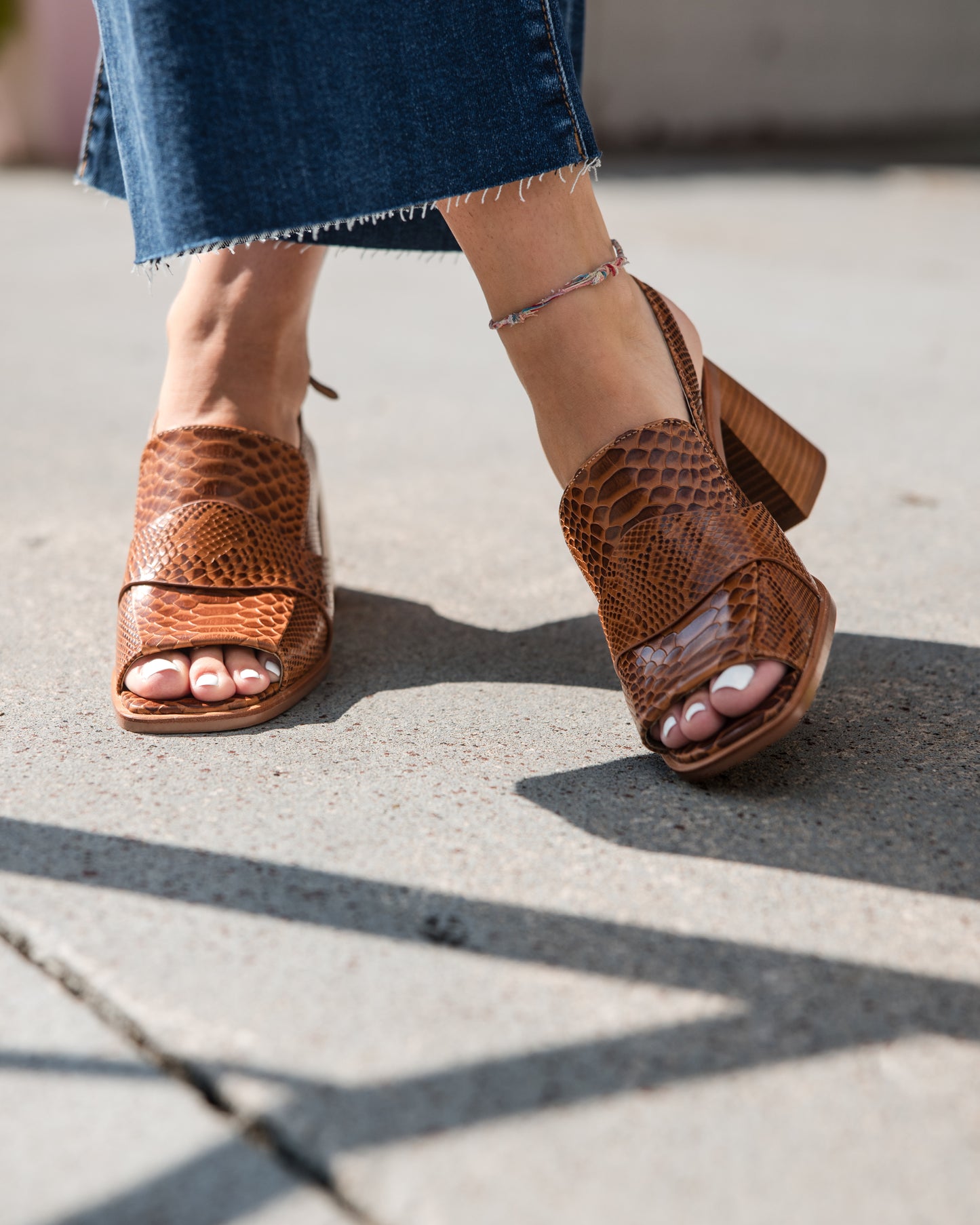 Splash Heeled Sandal - Brown Snake