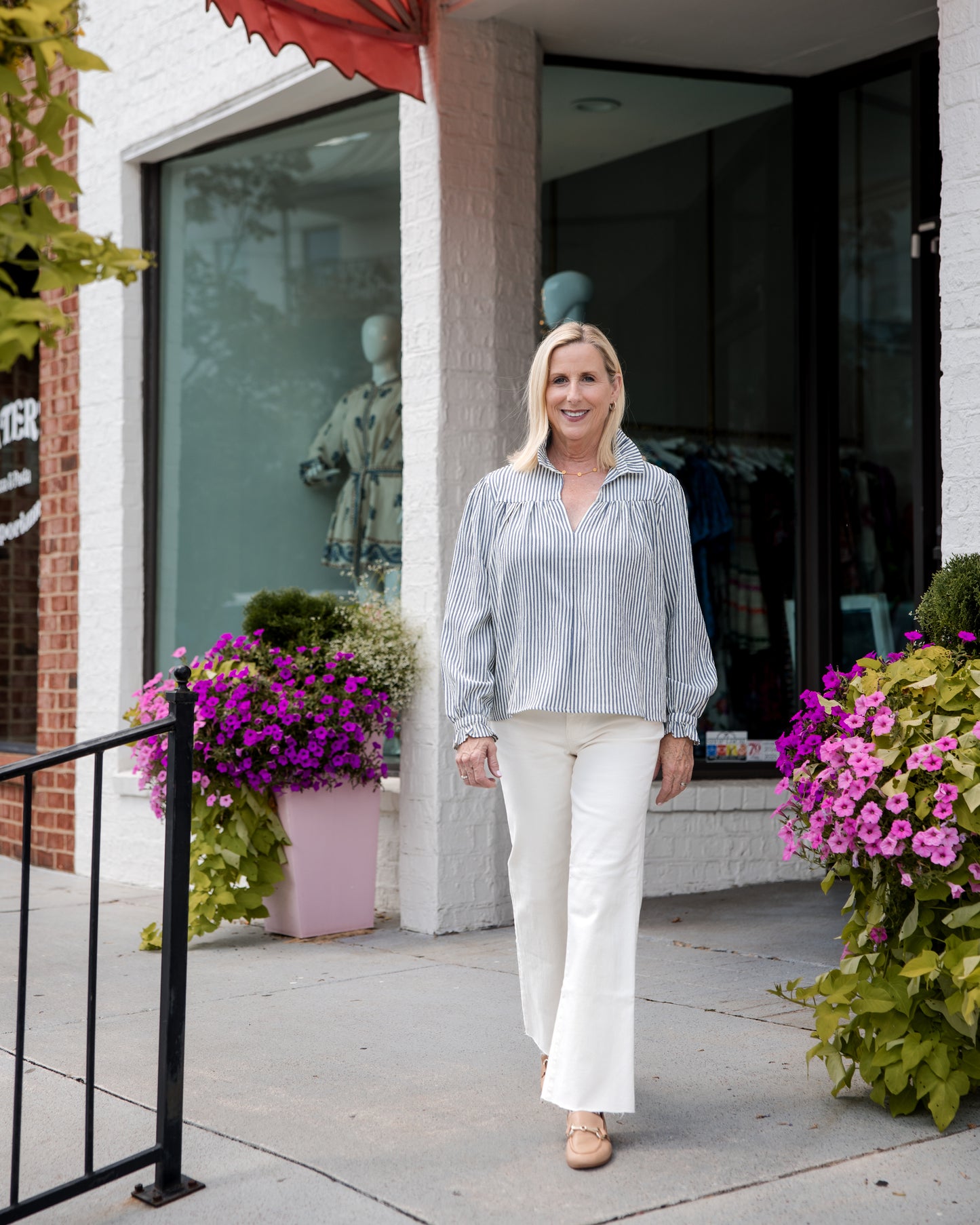 Somerset Blouse - Blue Stripe