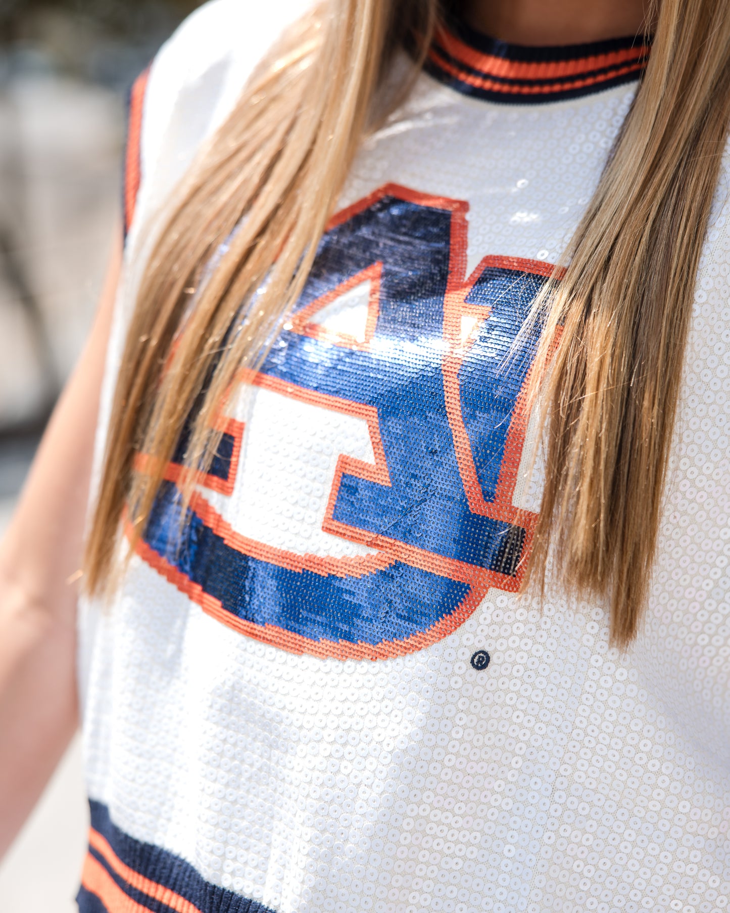 Queen of Sparkles Licensed Auburn Full Sequin Mascot Tank
