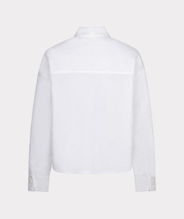 Oversized Pocket Poplin Blouse - Off White