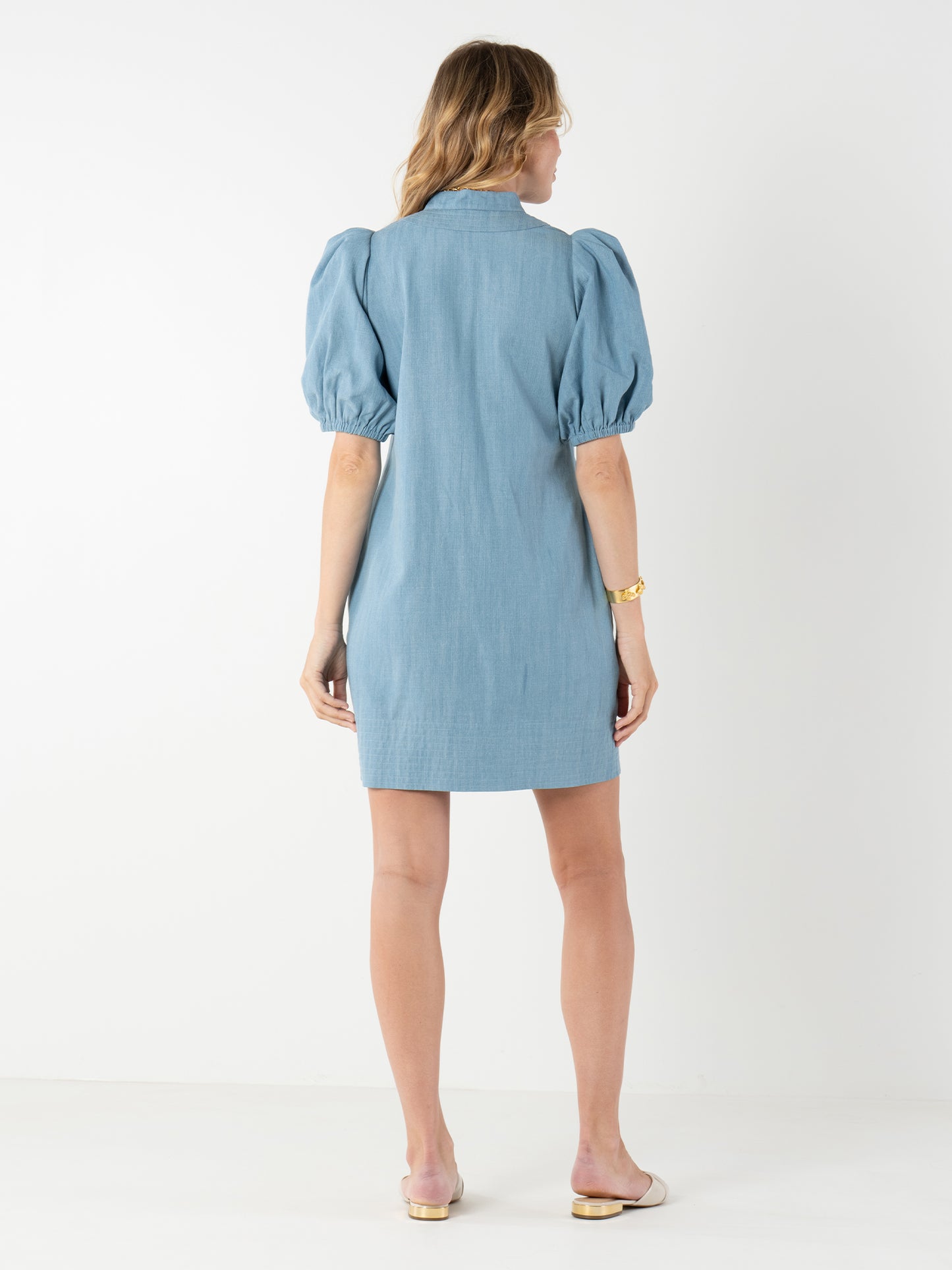 Hampton Mini Dress - Denim Chambray