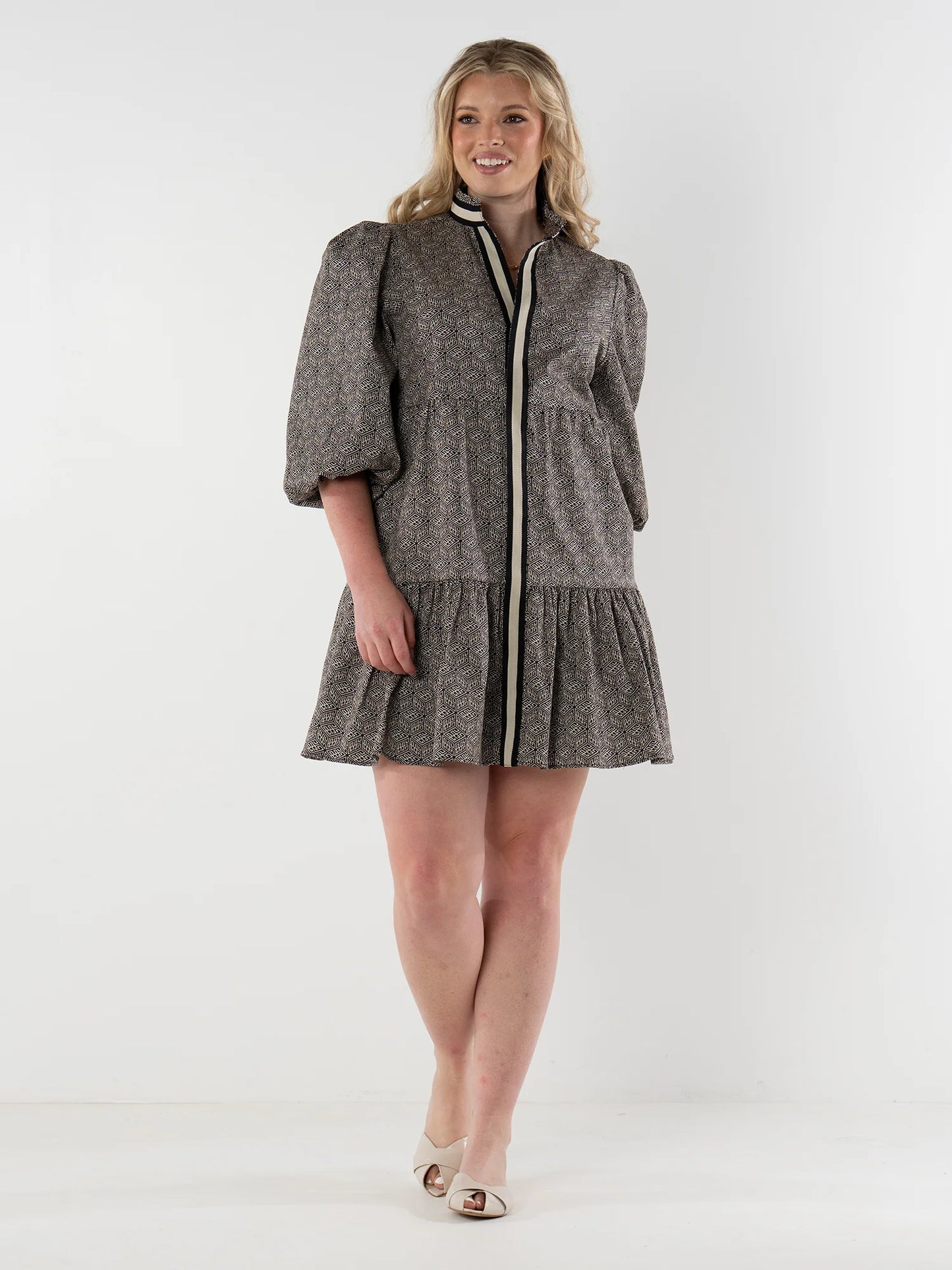 Sadie Dress - Black Tonal Monogram