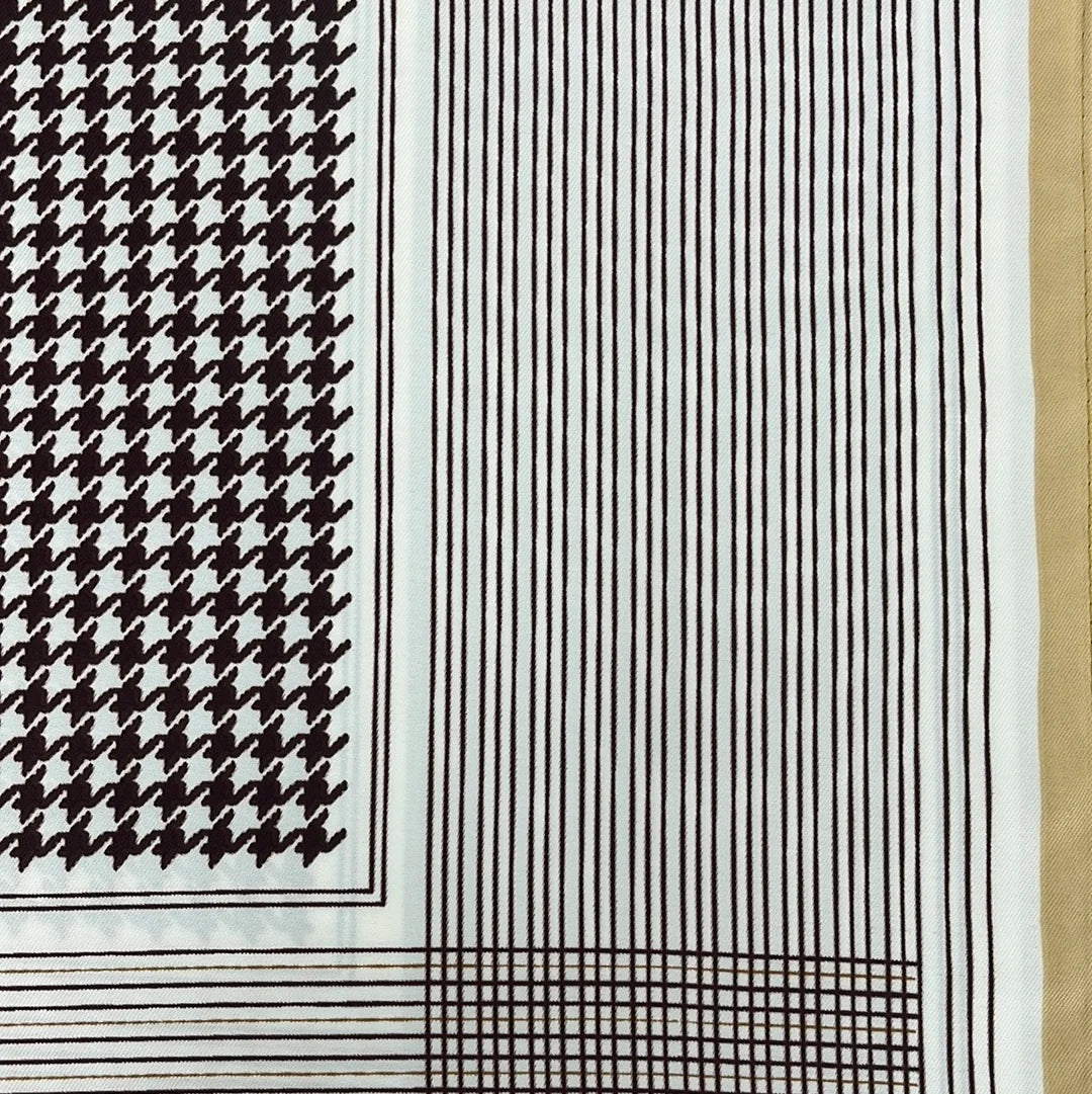 Monochrome & Stripes Scarf - Beige