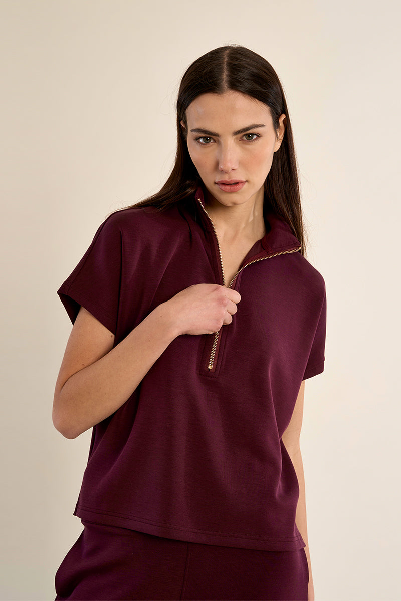 Gala Short Sleeve Sweatshirt - Dark Red